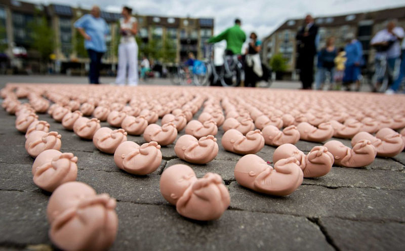 Anti abortion demonstration in The Netherlands